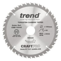 Trend CSB/19040 Craft Saw Blade 190mm X 40t X 30mm £25.62